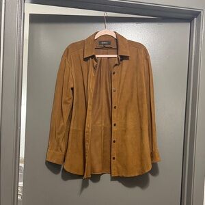 Quince Brown Suede Shirt